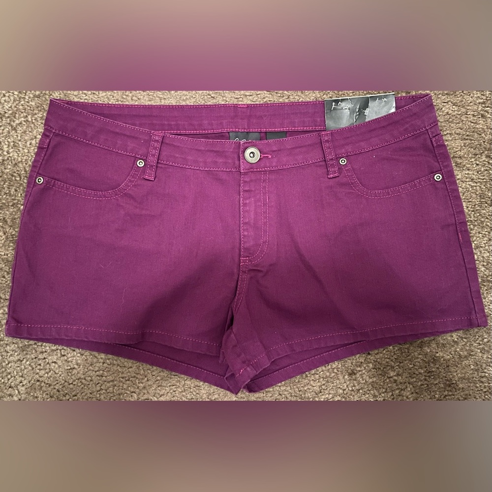 City Streets Women's Vibrant Purple Jean Shorts